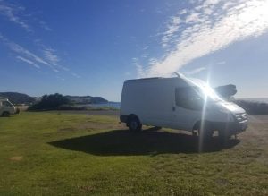 stealth van camping travelling